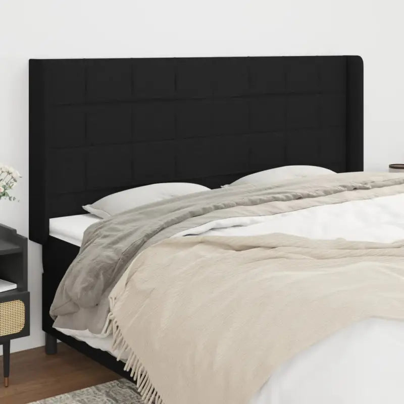 Hoofdborden en voetborden levering bevat met duurzaam en trendy ontwerp - Zwart / 203 x 16 x 118/128 cm / 1