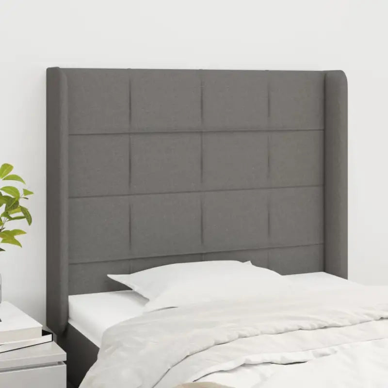 Hoofdborden en voetborden levering bevat met duurzaam en trendy ontwerp - Donkergrijs / 103 x 16 x 118/128 cm / 1