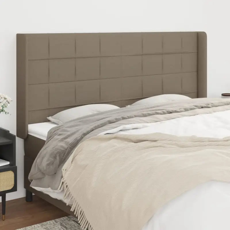 Hoofdborden en voetborden levering bevat met duurzaam en trendy ontwerp - Taupe / 163 x 16 x 118/128 cm / 1