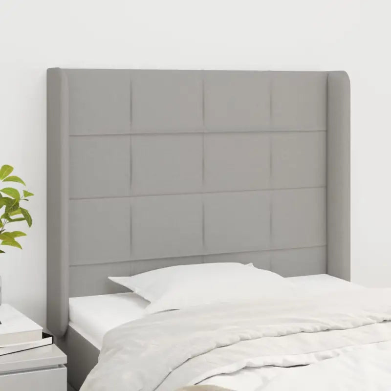 Hoofdborden en voetborden levering bevat met duurzaam en trendy ontwerp - Lichtgrijs / 83 x 16 x 118/128 cm / 1