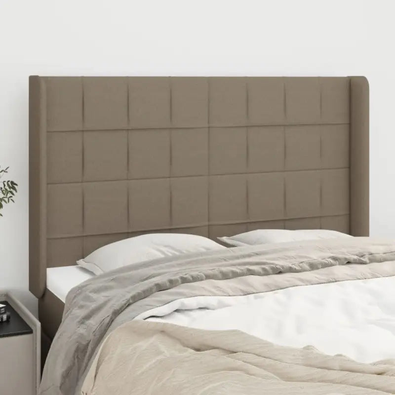 Hoofdborden en voetborden levering bevat met duurzaam en trendy ontwerp - Taupe / 147 x 16 x 118/128 cm / 1
