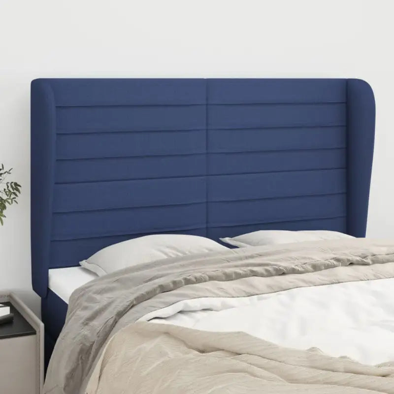 Hoofdborden en voetborden levering bevat met een trendy en duurzaam ontwerp - Blauw / 147 x 23 x 118/128 cm / 1
