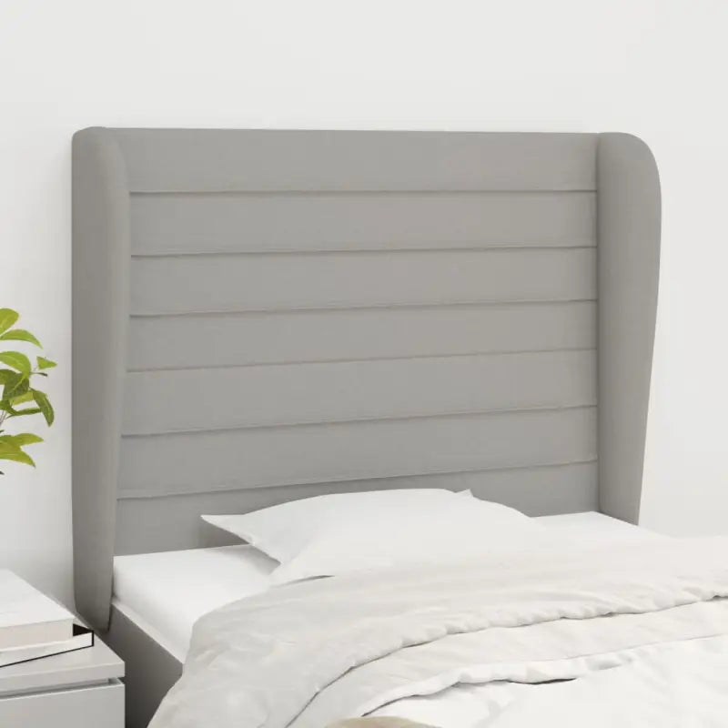 Hoofdborden en voetborden levering bevat met een trendy en duurzaam ontwerp - Lichtgrijs / 83 x 23 x 118/128 cm / 1