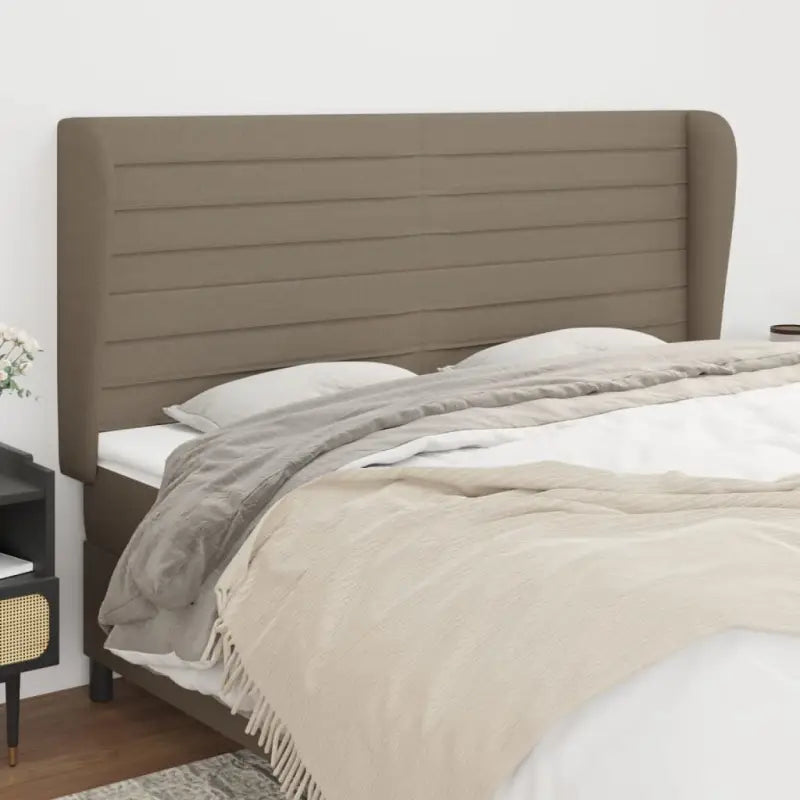 Hoofdborden en voetborden levering bevat met een trendy en duurzaam ontwerp - Taupe / 163 x 23 x 118/128 cm / 1
