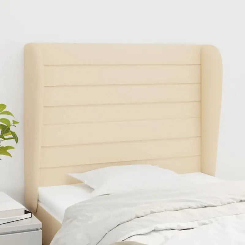 Hoofdborden en voetborden levering bevat met een trendy en duurzaam ontwerp - Crème / 103 x 23 x 118/128 cm / 1