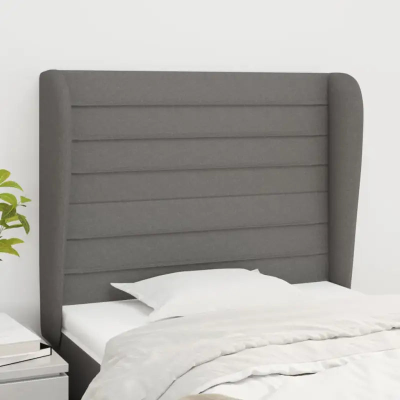 Hoofdborden en voetborden levering bevat met een trendy en duurzaam ontwerp - Donkergrijs / 93 x 23 x 118/128 cm / 1