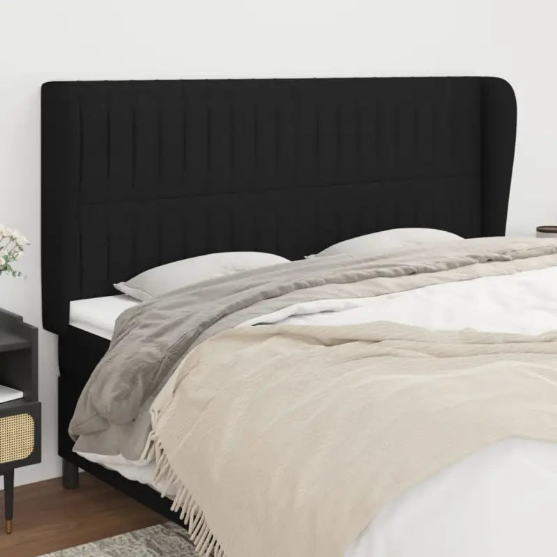 Hoofdborden en Voetborden Levering Bevat voor Een Complete Slaapkamerlook - Zwart / 163 x 23 x 118/128 cm / 1