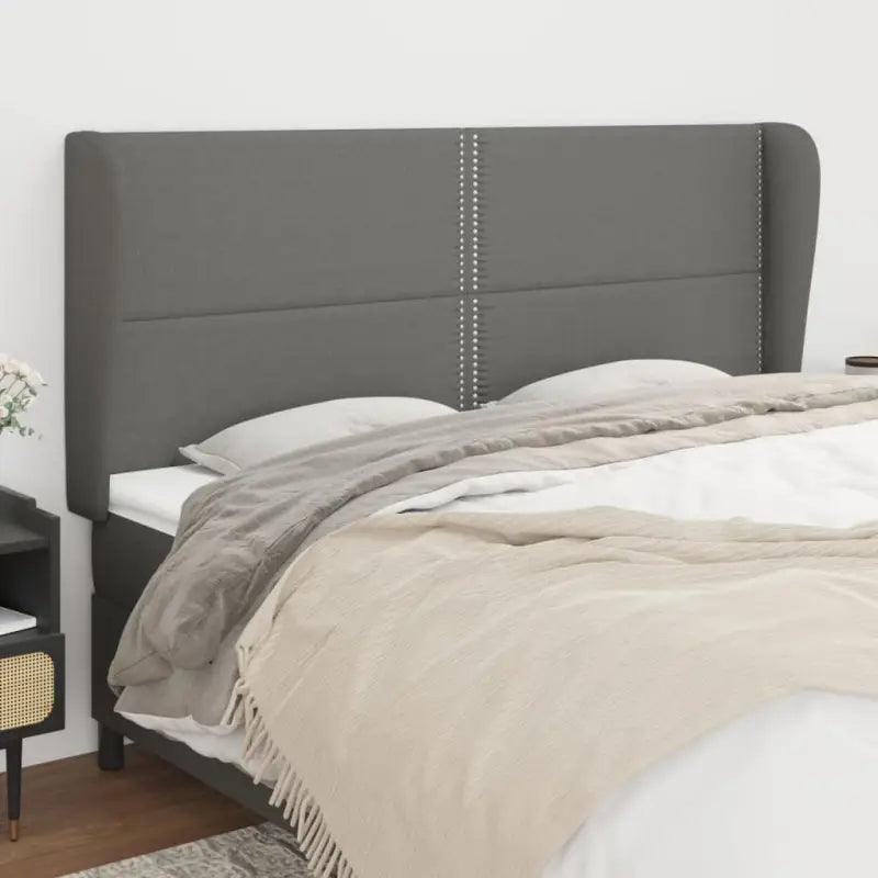 Hoofdborden en voetborden levering bevat voor een complete slaapkamer look - Donkergrijs / 163 x 23 x 118/128 cm / 1