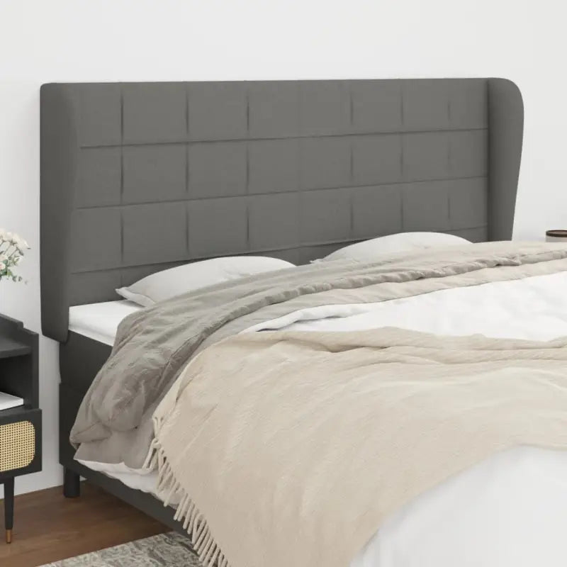 Hoofdborden en voetborden levering bevat voor een stijlvolle slaapkamer - Donkergrijs / 203 x 23 x 118/128 cm / 1