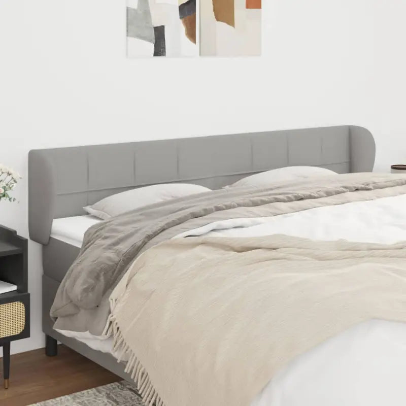 Hoofdborden en voetborden levering bevat voor een stijlvolle slaapkamer - Lichtgrijs / 203 x 23 x 78/88 cm / 1