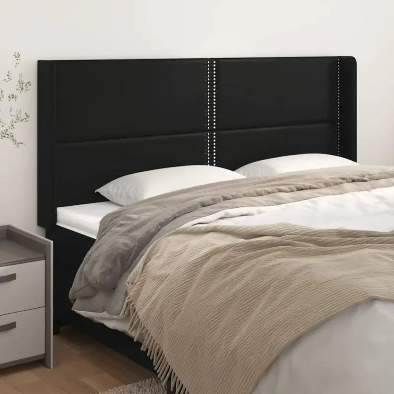 Hoofdborden en voetborden met hoogwaardig kunstleer levering bevat - Zwart / 183 x 16 x 118/128 cm / 1 - Hoofdborden