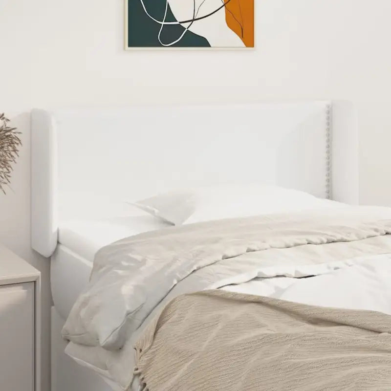 Hoofdborden en voetborden met hoogwaardig kunstleer levering bevat - Wit / 93 x 16 x 78/88 cm / 1 - Hoofdborden