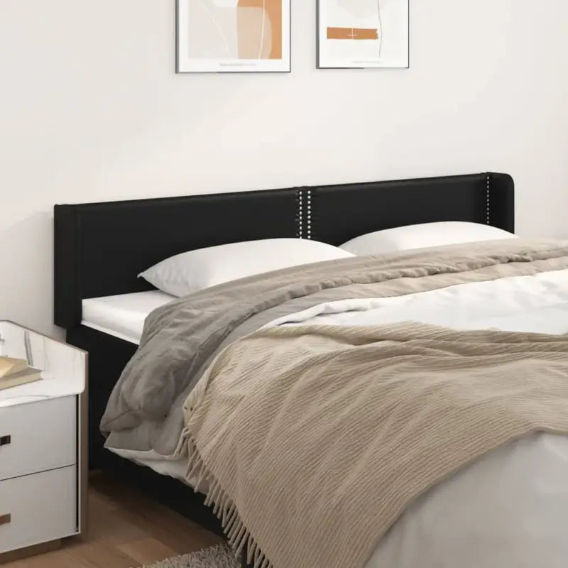Hoofdborden en voetborden met hoogwaardig kunstleer levering bevat - Zwart / 203 x 16 x 78/88 cm / 1 - Hoofdborden