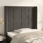 Hoofdborden en voetborden met levering bevat in zacht fluweel - Donkergrijs / 103 x 16 x 118/128 cm / 1 - Hoofdborden