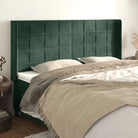 Hoofdborden en voetborden met levering bevat in zacht fluweel - Donkergroen / 203 x 16 x 118/128 cm / 1 - Hoofdborden