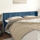 Hoofdborden en voetborden met levering bevat in zacht fluweel - Donkerblauw / 163 x 16 x 78/88 cm / 1 - Hoofdborden
