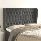 Hoofdborden en voetborden met levering bevat in zacht fluweel design - Donkergrijs / 147 x 23 x 118/128 cm / 1