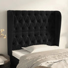Hoofdborden en voetborden met levering bevat in zacht fluweel design - Zwart / 93 x 23 x 118/128 cm / 1 - Hoofdborden