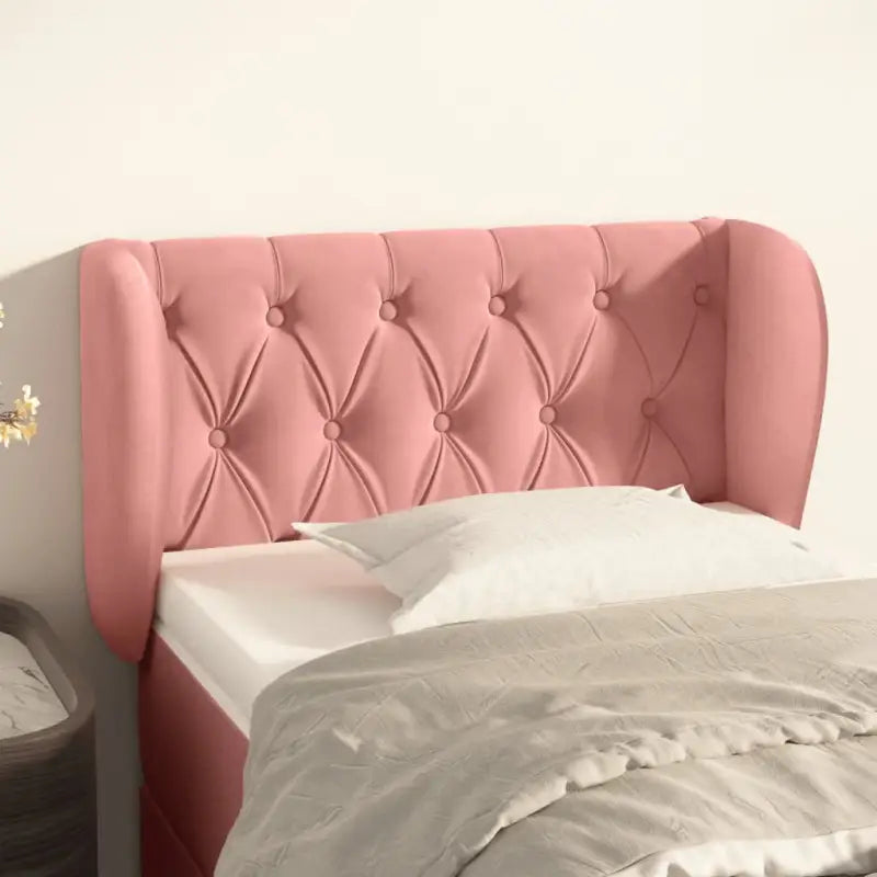 Hoofdborden en voetborden met levering bevat in zacht fluweel design - Roze / 83 x 23 x 78/88 cm / 1 - Hoofdborden