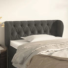 Hoofdborden en voetborden met levering bevat in zacht fluweel design - Donkergrijs / 93 x 23 x 78/88 cm / 1
