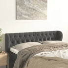 Hoofdborden en voetborden met levering bevat in zacht fluweel design - Donkergrijs / 147 x 23 x 78/88 cm / 1