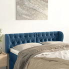 Hoofdborden en voetborden met levering bevat in zacht fluweel design - Donkerblauw / 147 x 23 x 78/88 cm / 1