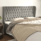Hoofdborden en voetborden met levering bevat in zacht fluweel design - Lichtgrijs / 203 x 23 x 118/128 cm / 1
