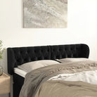 Hoofdborden en voetborden met levering bevat in zacht fluweel design - Zwart / 163 x 23 x 78/88 cm / 1 - Hoofdborden