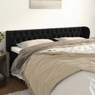 Hoofdborden en voetborden met levering bevat in zacht fluweel design - Zwart / 203 x 23 x 78/88 cm / 1 - Hoofdborden