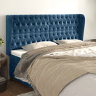 Hoofdborden en voetborden met levering bevat in zacht fluweel design - Donkerblauw / 203 x 23 x 118/128 cm / 1