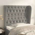 Hoofdborden en voetborden met levering bevat in zacht fluweel design - Lichtgrijs / 103 x 23 x 118/128 cm / 1