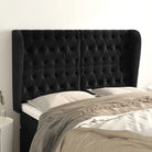 Hoofdborden en voetborden met levering bevat in zacht fluweel design - Zwart / 163 x 23 x 118/128 cm / 1 - Hoofdborden