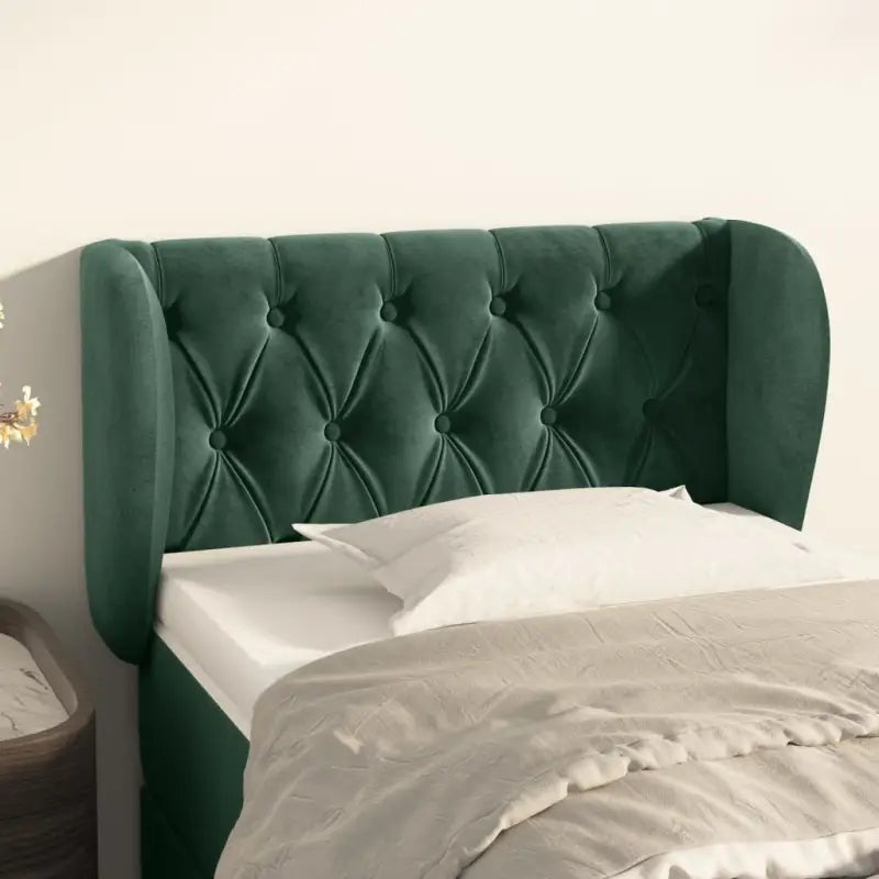 Hoofdborden en voetborden met levering bevat in zacht fluweel design - Donkergroen / 83 x 23 x 78/88 cm / 1