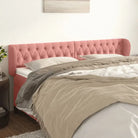 Hoofdborden en voetborden met levering bevat in zacht fluweel design - Roze / 203 x 23 x 78/88 cm / 1 - Hoofdborden