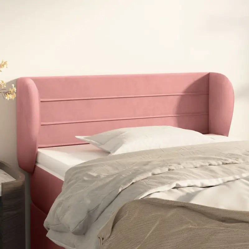 Hoofdborden en voetborden met levering bevat in zacht fluweel ontwerp - Roze / 83 x 23 x 78/88 cm / 1 - Hoofdborden