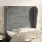 Hoofdborden en voetborden met levering bevat in zacht fluweel ontwerp - Lichtgrijs / 103 x 23 x 118/128 cm / 1