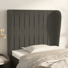 Hoofdborden en voetborden met levering bevat in zacht fluweel ontwerp - Donkergrijs / 103 x 23 x 118/128 cm / 1