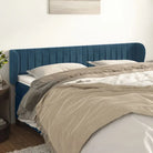 Hoofdborden en voetborden met levering bevat in zacht fluweel ontwerp - Donkerblauw / 163 x 23 x 78/88 cm / 1