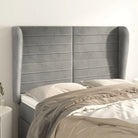 Hoofdborden en voetborden met levering bevat in zacht fluweel ontwerp - Lichtgrijs / 147 x 23 x 118/128 cm / 1