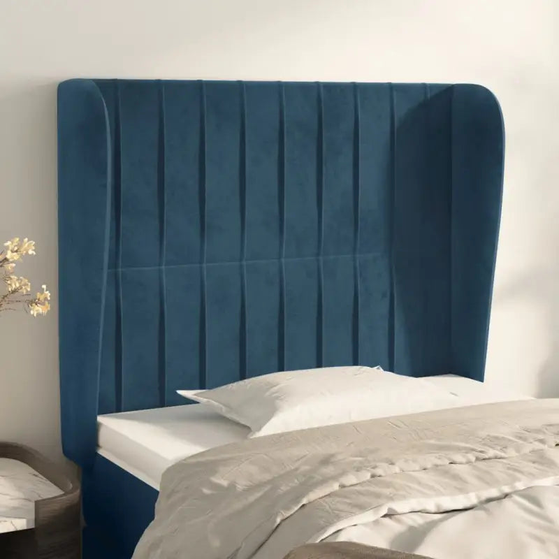 Hoofdborden en voetborden met levering bevat in zacht fluweel ontwerp - Donkerblauw / 83 x 23 x 118/128 cm / 1
