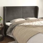 Hoofdborden en voetborden met levering bevat in zacht fluweel ontwerp - Donkergrijs / 203 x 23 x 118/128 cm / 1