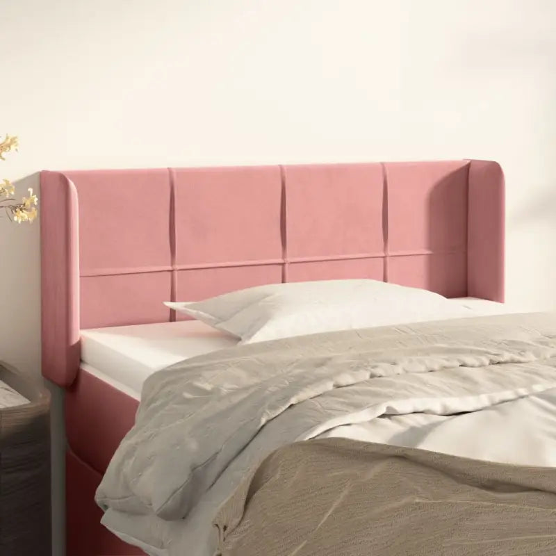 Hoofdborden en voetborden met levering bevat in zacht fluweel - Roze / 83 x 16 x 78/88 cm / 1 - Hoofdborden