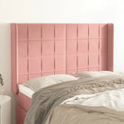 Hoofdborden en voetborden met levering bevat in zacht fluweel - Roze / 147 x 16 x 118/128 cm / 1 - Hoofdborden