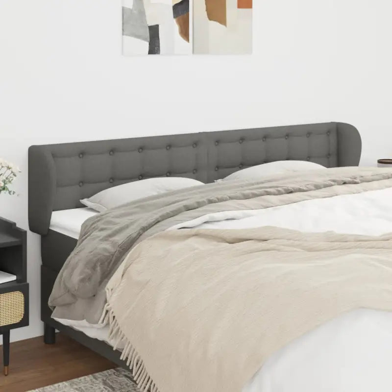 Hoofdborden en Voetborden met levering bevat voor een stijlvolle slaapkamer - Donkergrijs / 163 x 23 x 78/88 cm / 1