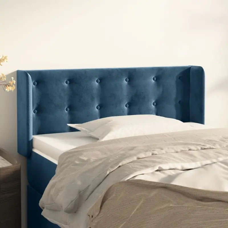 Hoofdborden en voetborden met luxe fluweel levering bevat - Donkerblauw / 93 x 16 x 78/88 cm / 1 - Hoofdborden