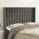 Hoofdborden en voetborden met luxe fluweel levering bevat - Donkergrijs / 147 x 16 x 118/128 cm / 1 - Hoofdborden