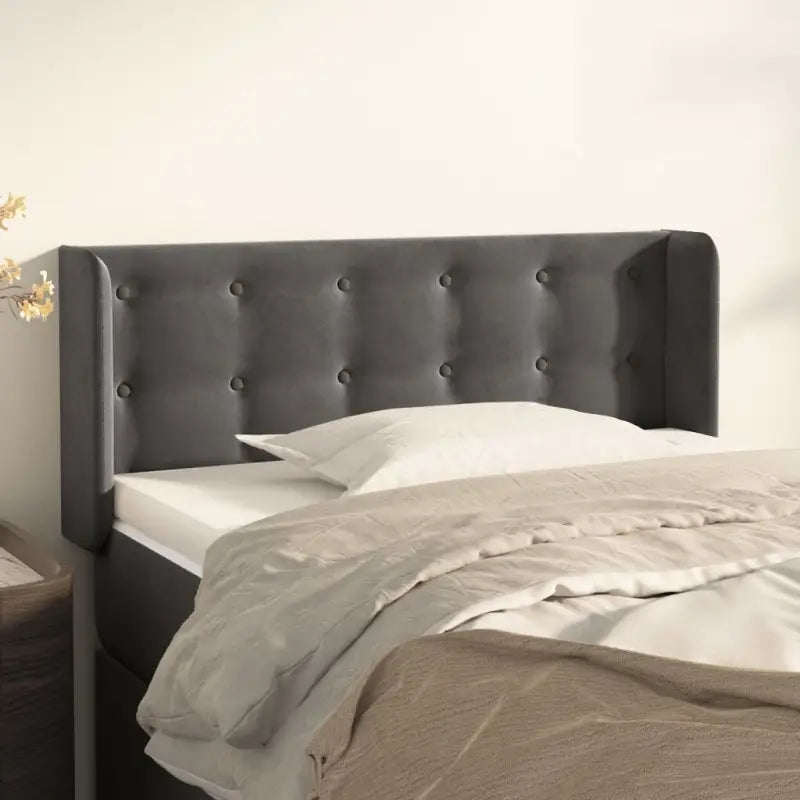 Hoofdborden en voetborden met luxe fluweel levering bevat - Donkergrijs / 83 x 16 x 78/88 cm / 1 - Hoofdborden