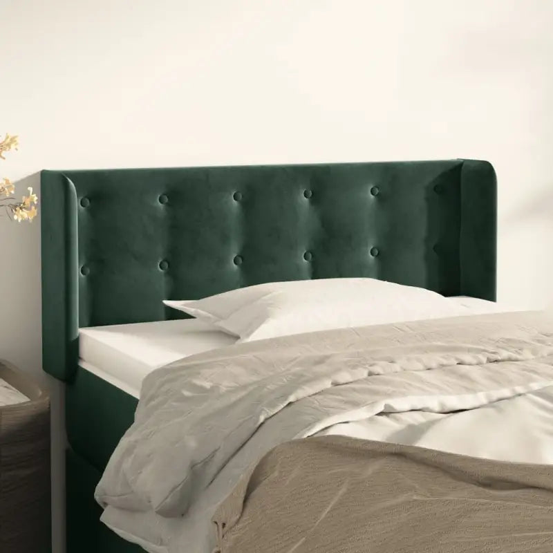 Hoofdborden en voetborden met luxe fluweel levering bevat - Donkergroen / 83 x 16 x 78/88 cm / 1 - Hoofdborden