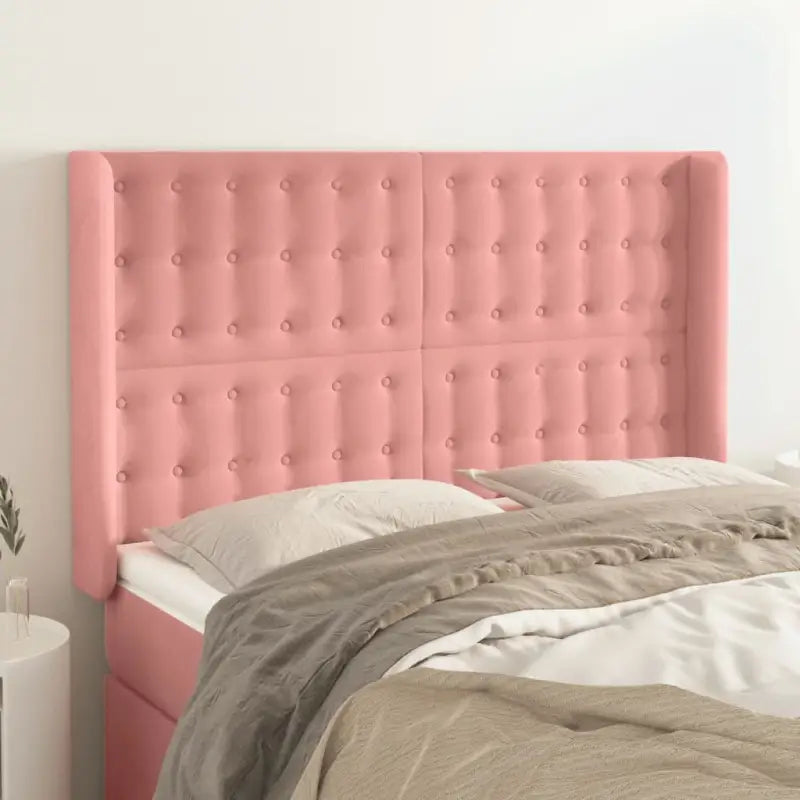 Hoofdborden en voetborden met luxe fluweel levering bevat - Roze / 147 x 16 x 118/128 cm / 1 - Hoofdborden en voetborden