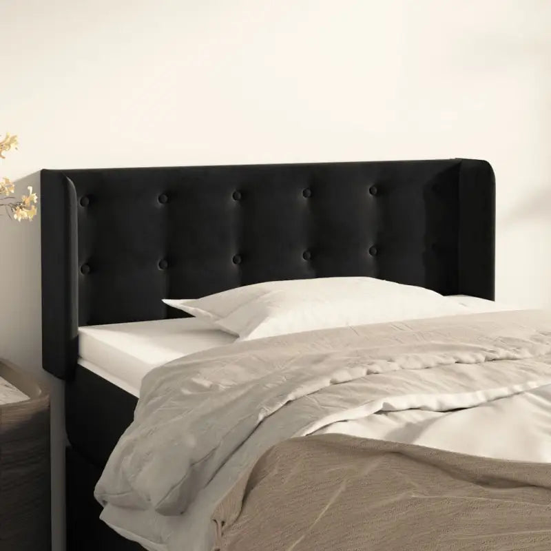 Hoofdborden en voetborden met luxe fluweel levering bevat - Zwart / 93 x 16 x 78/88 cm / 1 - Hoofdborden en voetborden